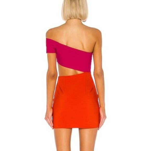 Lovers Friends Dress Womens Extra Small Rowan Mini Cut Out Off Shoulder Pink - Picture 3 of 15